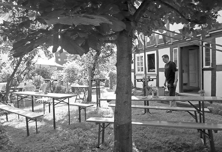 Biergarten vor der Party